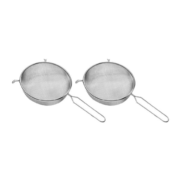 Imagem de Kit 2 Peneiras Inox Cozinha Escorrer Macarrão MimoStyle 14cm