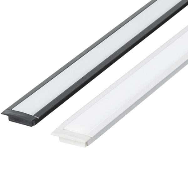 Imagem de Kit 2 Perfil de Led Reforçado Embutir 24x7mm Barra 2m para Fita de Led Pasilux