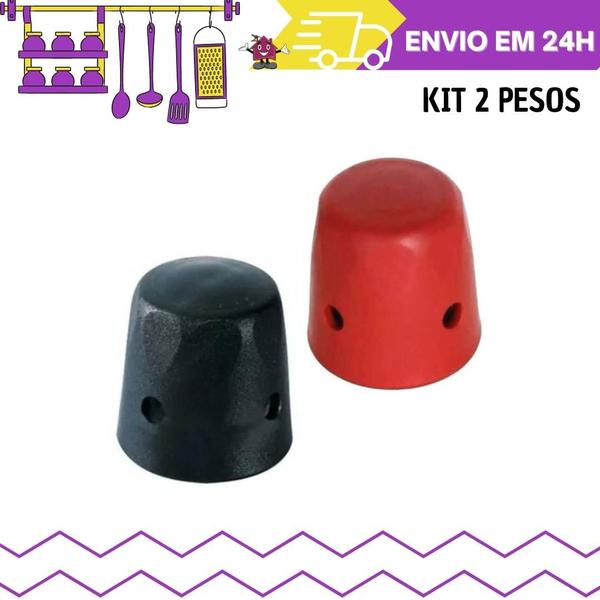 Imagem de kit 2 Pesos Universal Para Panela de Pressão Capa Plástica