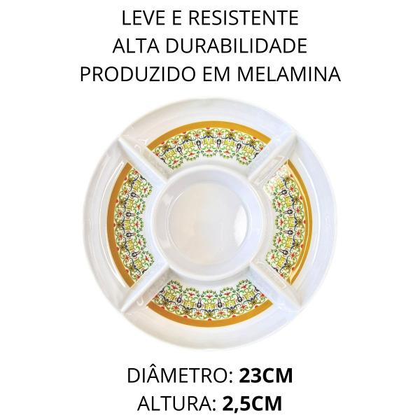 Imagem de Kit 2 Petisqueiras Servir Frios 5 Divisórias 23cm Le Chef