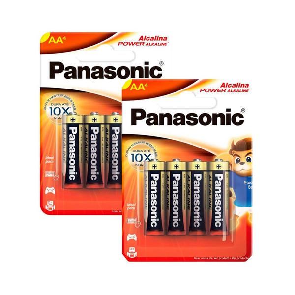 Imagem de Kit 2 Pilha Panasonic Alcalina AA Power Alkaline 4 Unidades