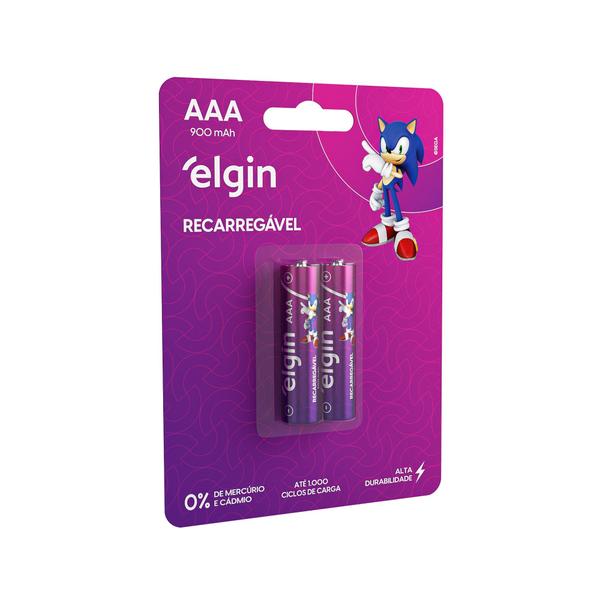 Imagem de Kit 2 Pilhas AAA Recarregável Elgin 900 Mah