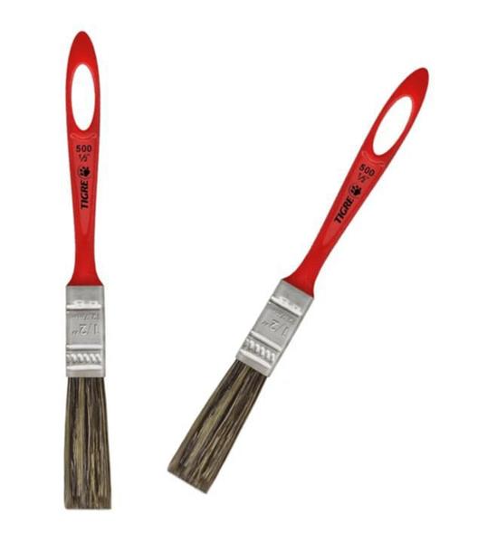 Kit 2 Pincel Trinchas Para Pintura Tigre Media 500 1/2 Polegada Cerda Gris Parede Látex Acrílico Imagem de Kit 2 Pincel Trinchas Para Pintura Tigre Media 500 1/2 Polegada Cerda Gris Parede Látex Acrílico