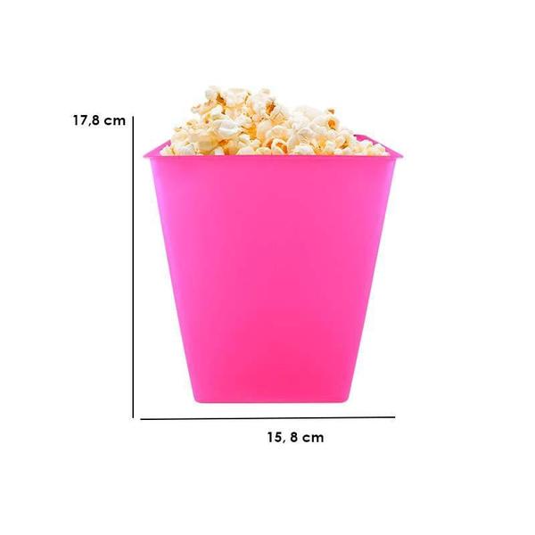 Imagem de Kit 2 Pipoqueira Retrô Rosa Neon 2,6L Plástico Premium