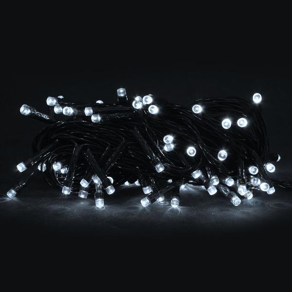 Imagem de Kit 2 Pisca Pisca 100 Leds Branco Frio 8m Fio Verde - 127v