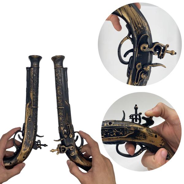 Kit 2 Pistola Revolver Pirata Brinquedo Infantil Fantasia - Guedes Épocas Imagem de Kit 2 Pistola Revolver Pirata Brinquedo Infantil Fantasia
