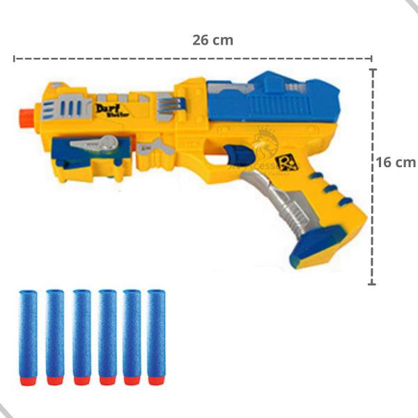 Imagem de Kit 2 Pistolas de Brinquedo Arminha Lança Dardos de Espuma Com 6 Dardos