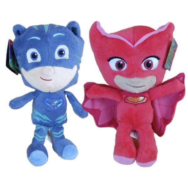 Imagem de Kit 2 Pj Mask Pelúcia Menino Gato Corujita Original Boneco