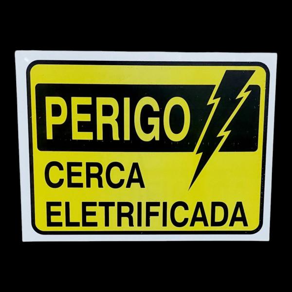 Imagem de KIT 2 Placa de Sinalização PERIGO CERCA ELETRIFICADA 15x20cm