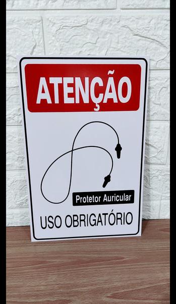 Imagem de KIT 2 Placa DE Sinalização PROTETOR AURICULAR OBRIGATORIO