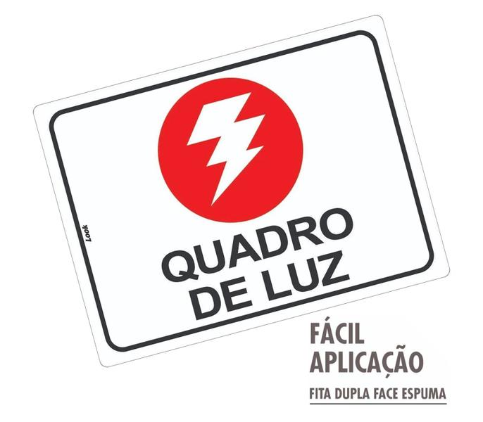 Imagem de Kit 2 Placas Aviso Sinalização Quadro De Luz Caixa Disjuntor 15x20cm