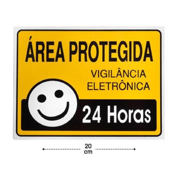 Imagem de KIT 2 PlacaS de Sinalização 15x20 área Protegida 24 Horas