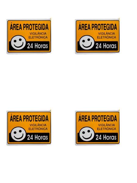 Imagem de KIT 2 PlacaS de Sinalização 15x20 área Protegida 24 Horas