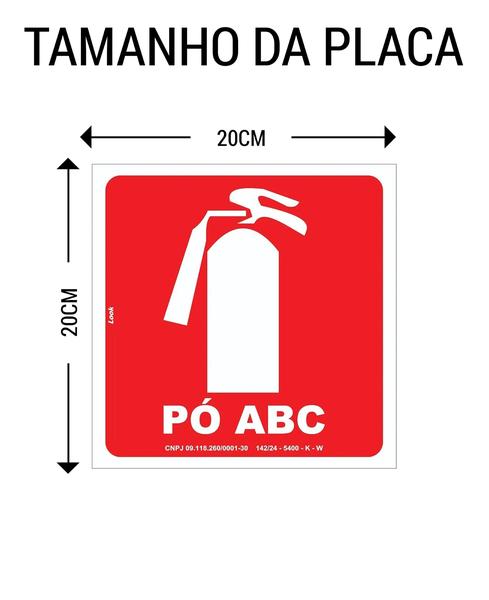 Imagem de Kit 2 Placas de Sinalização - Extintor ABC Emergência Pó Químico Vermelho  Fotoluminescente