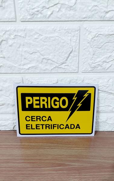 Imagem de kit 2 Placas de Sinalização perigo cerca eletrificada 10x15