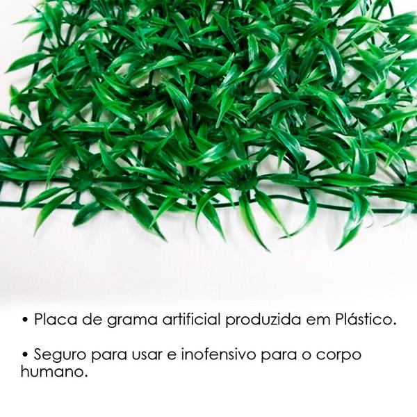 Imagem de Kit 2 Placas Grama Artificial 25X50Cm Verde Jardim Vertical