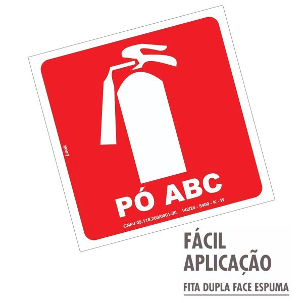 Imagem de kit 2 Placas Sinalização ABC Emergência Extintor Pó Químico Fotoluminescente 