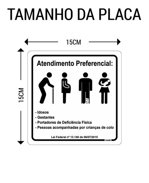 Imagem de Kit 2 Placas Sinalização Aviso Atendimento Preferencial Idosos Gestantes