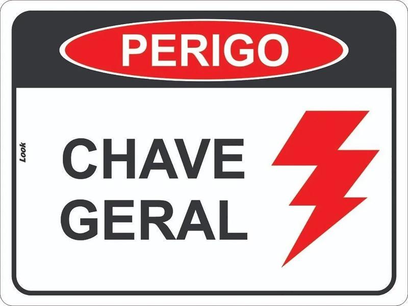 Imagem de Kit 2 Placas sinalização Perigo Chave Geral de Energia Eletricidade