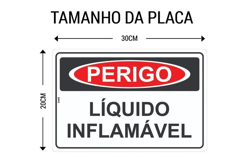 Imagem de Kit 2 Placas Sinalização Perigo Liquido Inflamável