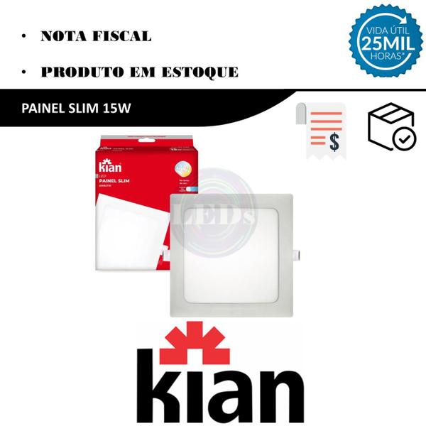 Imagem de Kit 2 Plafon Painel Quadrado Embutir 15w 19x19cm Branco Frio 6000K