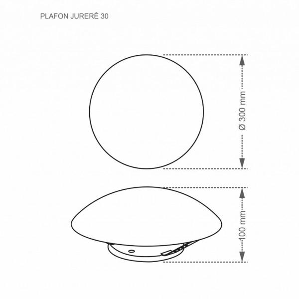 Imagem de Kit 2 plafon taschibra jurerê 30cm vidro fosco 2xe27