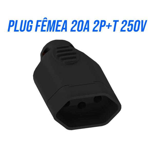 Imagem de Kit 2 plug Pino femea 2P+T 250v 20a Ilumi com 2 tomada femea