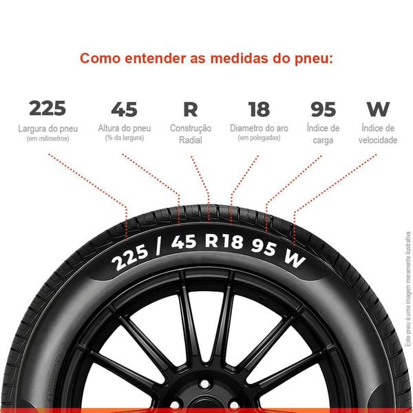 Imagem de Kit 2 Pneu Aro 18 225/45R18 Pirelli Powergy 95W XL