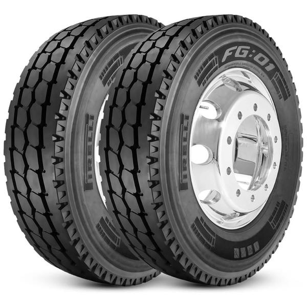 Imagem de Kit 2 Pneu Pirelli Aro 22.5 295/80r22.5 152/148L M+S Plus Fg01