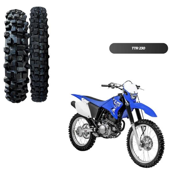 Imagem de Kit 2 Pneus 100/100-18 + 90/90-21 XR 250 Tornado XTZ 250 Lander XT 225 XRE 300