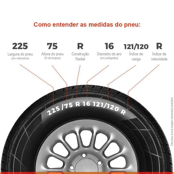 Imagem de Kit 2 Pneus Linglong Aro 16 225/75r16 121/120r 10pr Radial 666