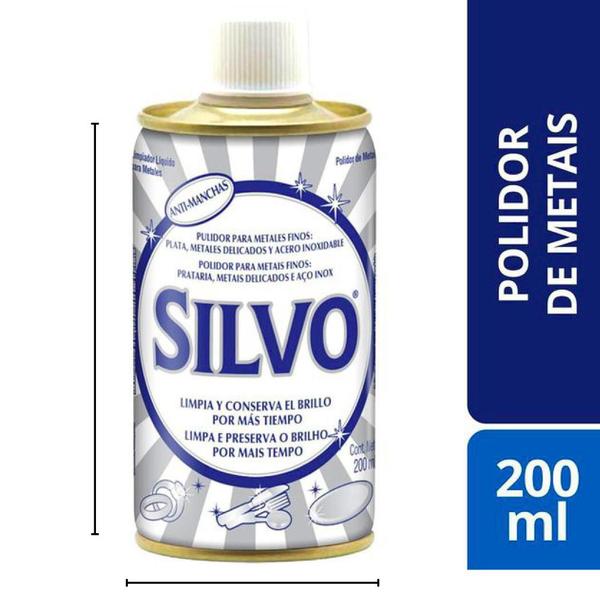 Imagem de Kit 2 Polidor E Limpador De Metais Prata Ouro Silvo 200ml