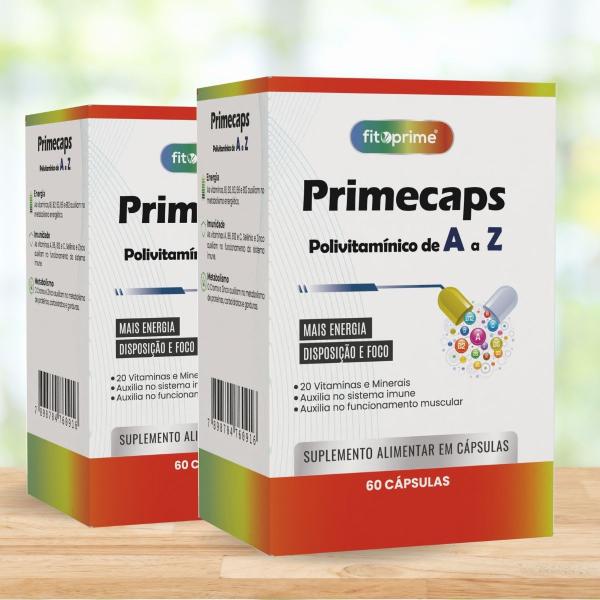 Imagem de Kit 2 Polivitamínico de A a Z Vitaminas e Minerais Primecaps 60 cápsulas Fitoprime