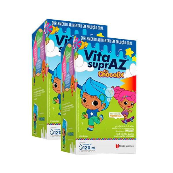 Imagem de Kit 2 polivitamínicos kids vita supraz os chocolix 120ml