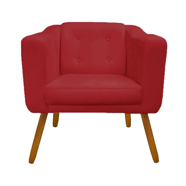 Imagem de Kit 2 Poltrona Cadeira Sofá Sala Estar Lavinia Recepção Escritório Suede Vermelho - DL Decor