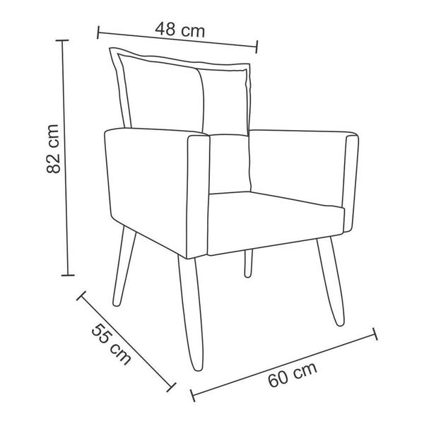 Imagem de Kit 2 Poltrona Decorativa Duda Bordô Escritório Recep Sala