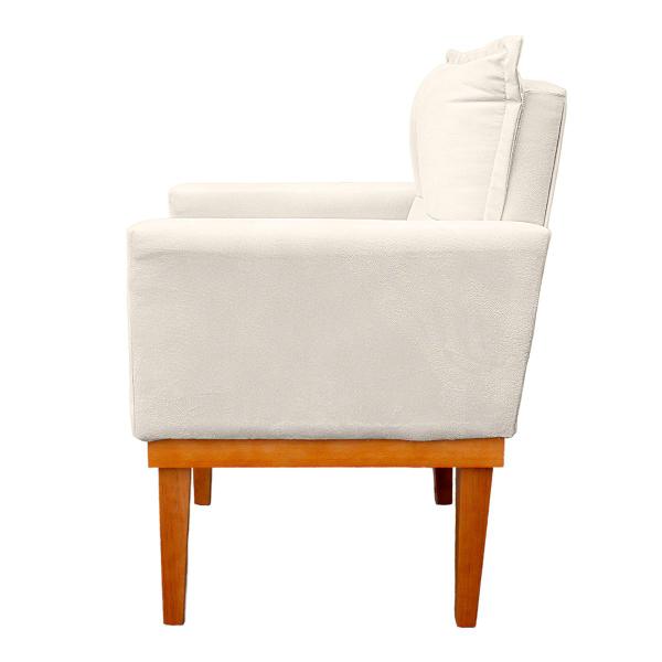 Imagem de Kit 2 Poltrona Decorativa Duda com Base de Madeira para Sala e Quarto Suede Bege- LH Decor