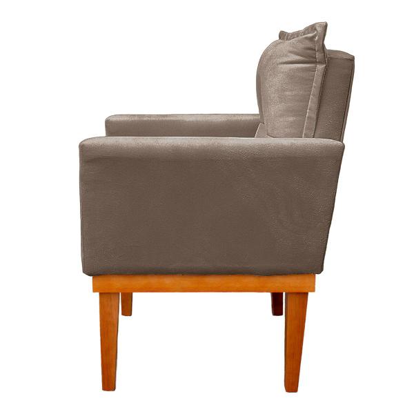 Imagem de Kit 2 Poltrona Decorativa Duda com Base de Madeira para Sala e Quarto Suede - LH Decor