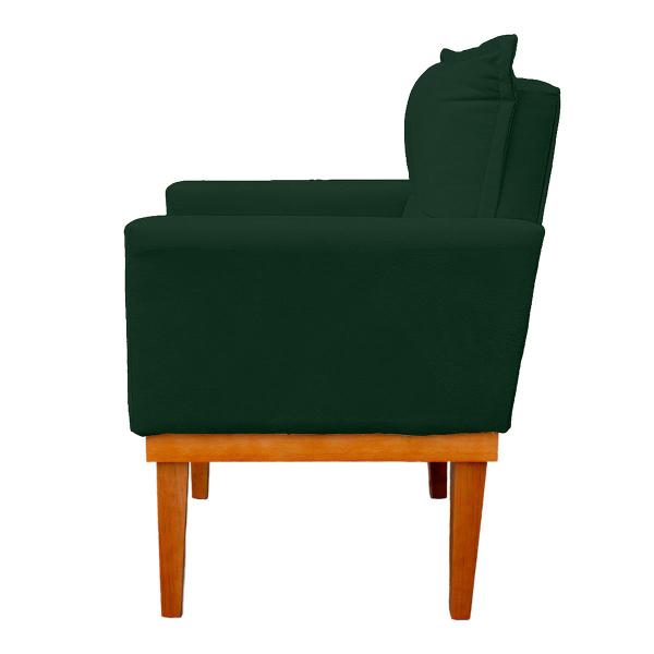 Imagem de Kit 2 Poltrona Decorativa Duda com Base de Madeira para Sala e Quarto Suede Verde- LH Decor