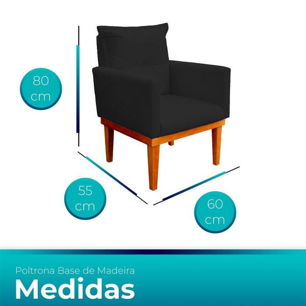 Imagem de Kit 2 Poltrona Decorativa Duda Com Base De Madeira Para Sala