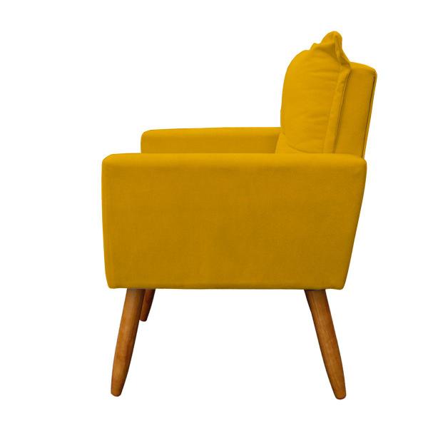 Imagem de Kit 2 Poltrona Decorativa Duda para Sala e Quarto Suede Amarelo- Jylcrom