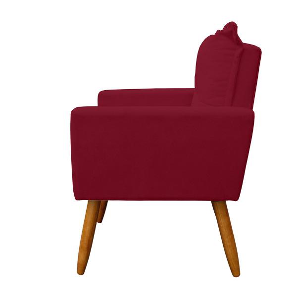 Imagem de Kit 2 Poltrona Decorativa Duda para Sala e Quarto Suede Vermelho- LH Decor