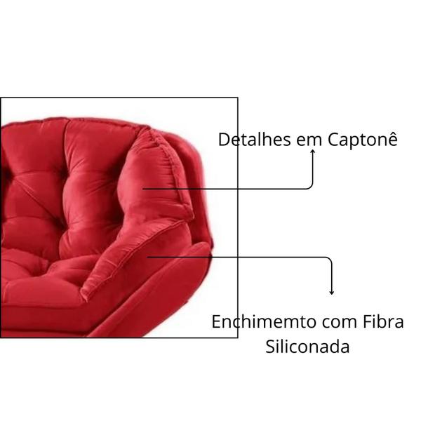 Imagem de Kit 2 Poltrona Decorativa Estofada Base Giratória Califórnia