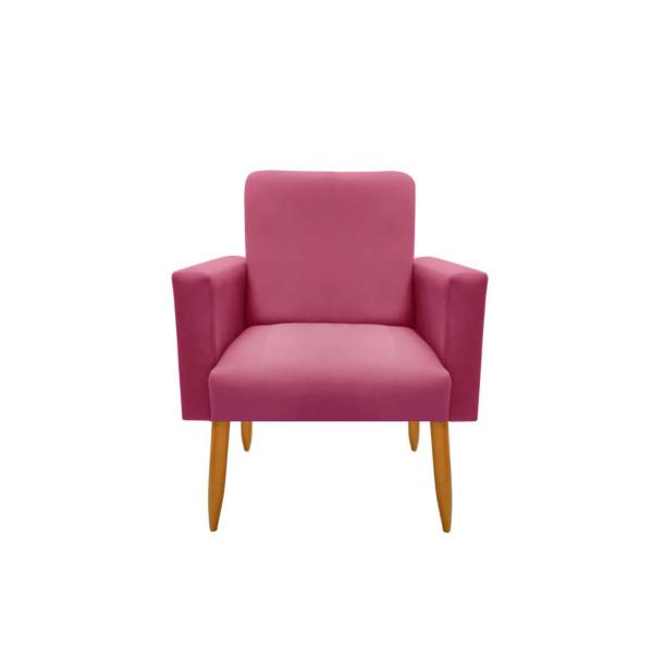 Imagem de Kit 2 Poltrona Decorativa Malibu Sala material sintético Rosa Pink