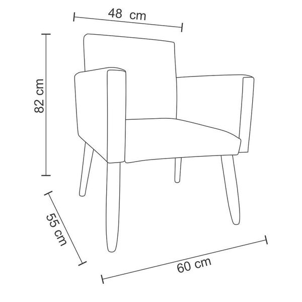 Imagem de Kit 2 Poltrona Decorativa Nina Amarela Escritório Recep Sala