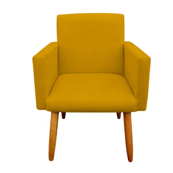 Imagem de Kit 2 Poltrona Decorativa Nina para Sala e Quarto Suede Amarelo - Jylcrom