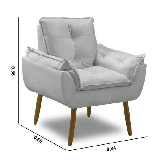 Imagem de kit 2 Poltrona decorativa opala confortável para sala quarto recepção escritorio suede luxo