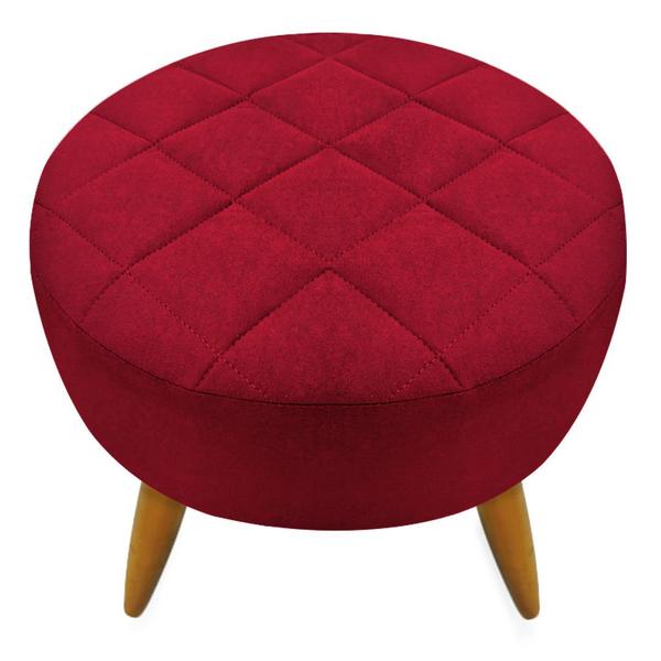 Imagem de Kit 2 Poltrona Decorativa + Puff Maitê Matelassê Suede Vermelho