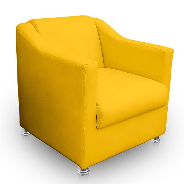 Imagem de Kit 2 Poltrona Gabi para Sala e Quarto material sintético Amarelo - Jylcrom