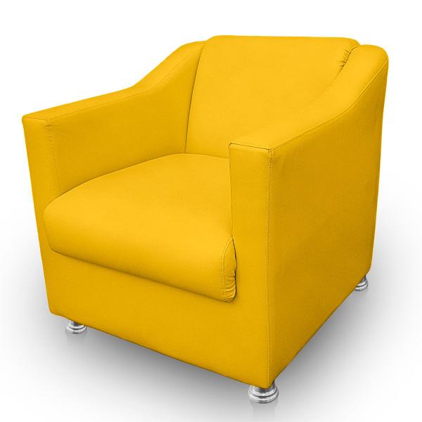 Imagem de Kit 2 Poltrona Gabi para Sala e Quarto material sintético Amarelo - LH Decor